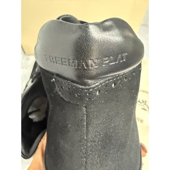 NIB Freeman Plat Mens‎ Court Mid Black Leather & Suede Hi-Top Sneakers Size 12 - Picture 8 of 13